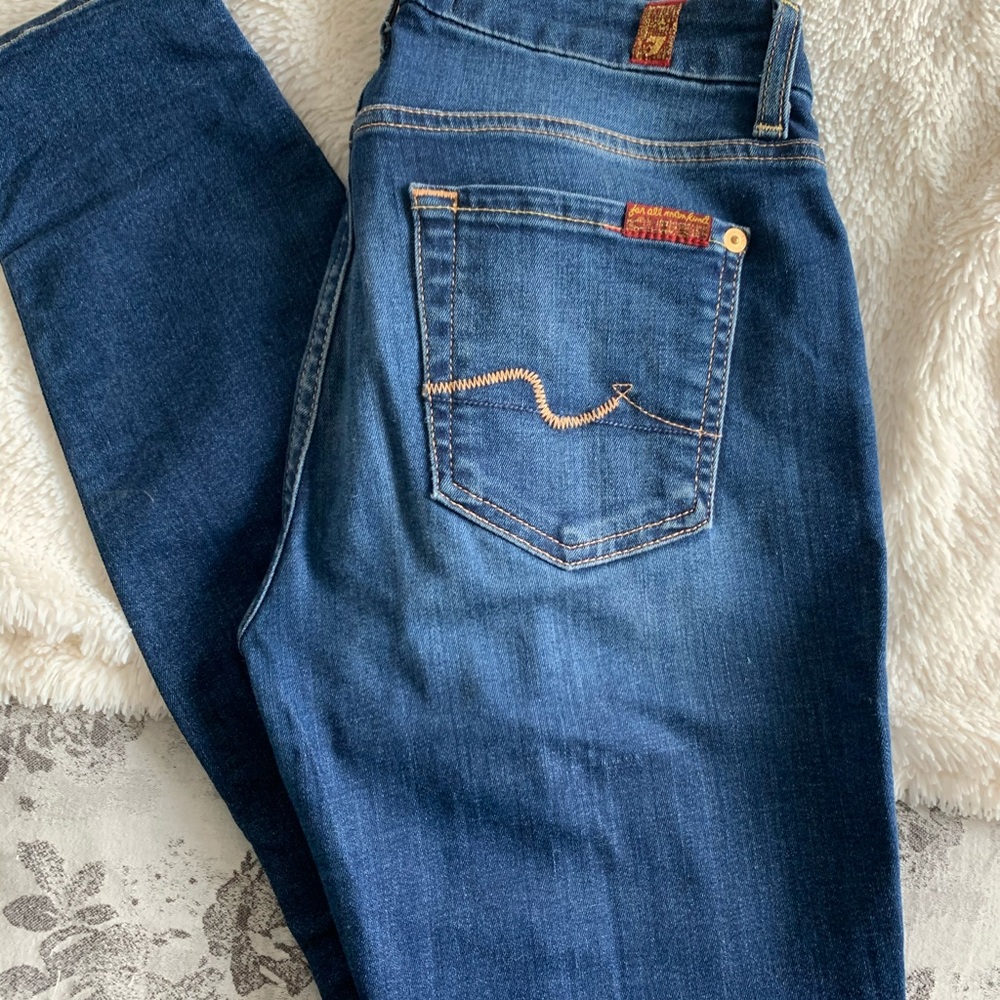 7 for all mankind denim & diesel skinny jeans- 25